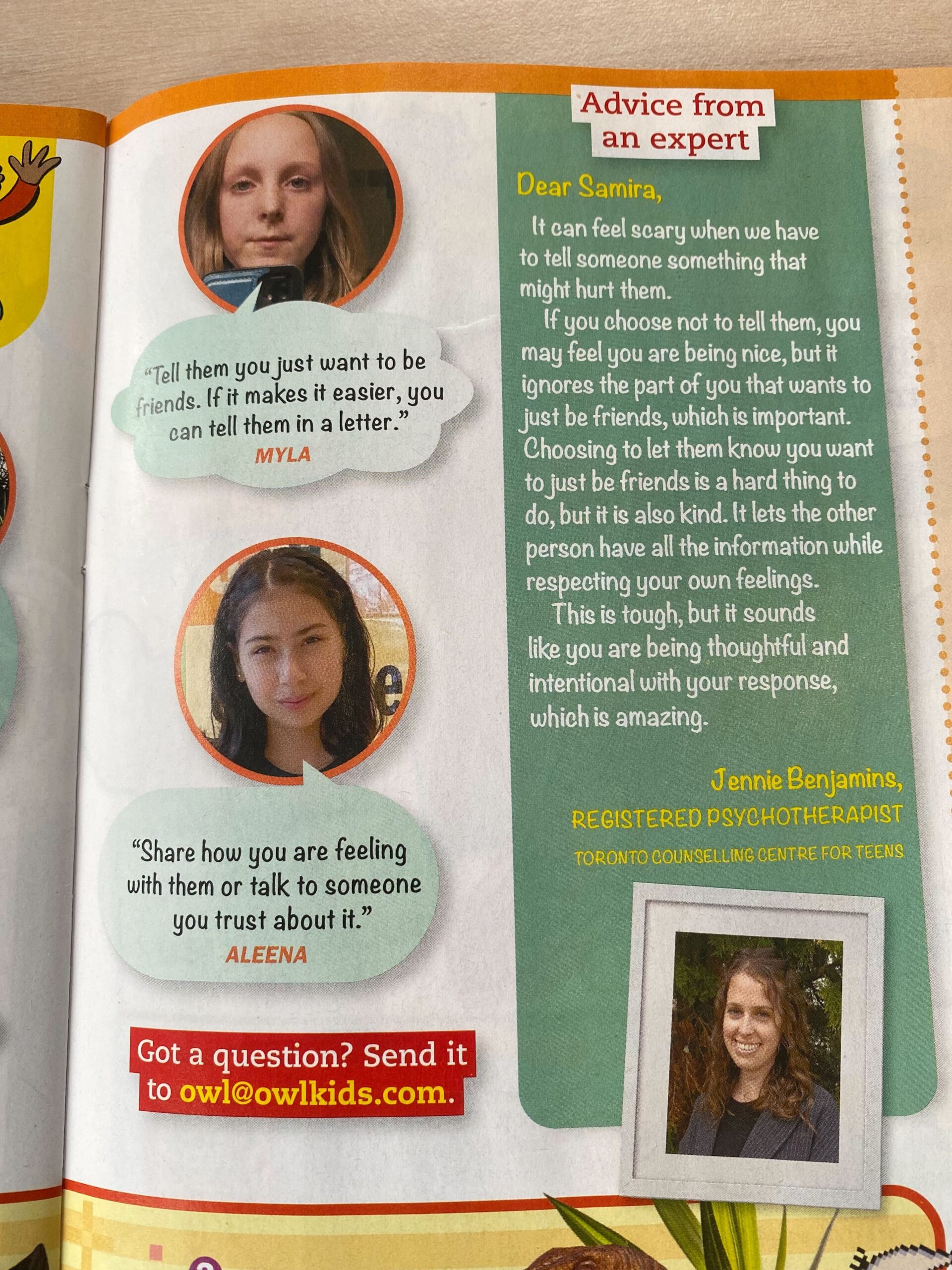 Jennie Benjamins contributed written content focused on supporting young readers and their emotional wellbeing.