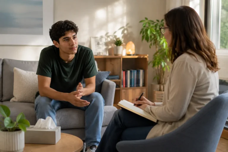 Counseling session in a cozy setting
