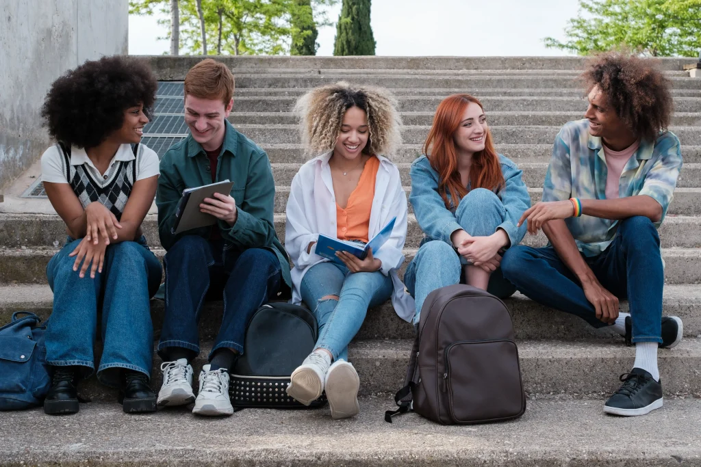 students studying together